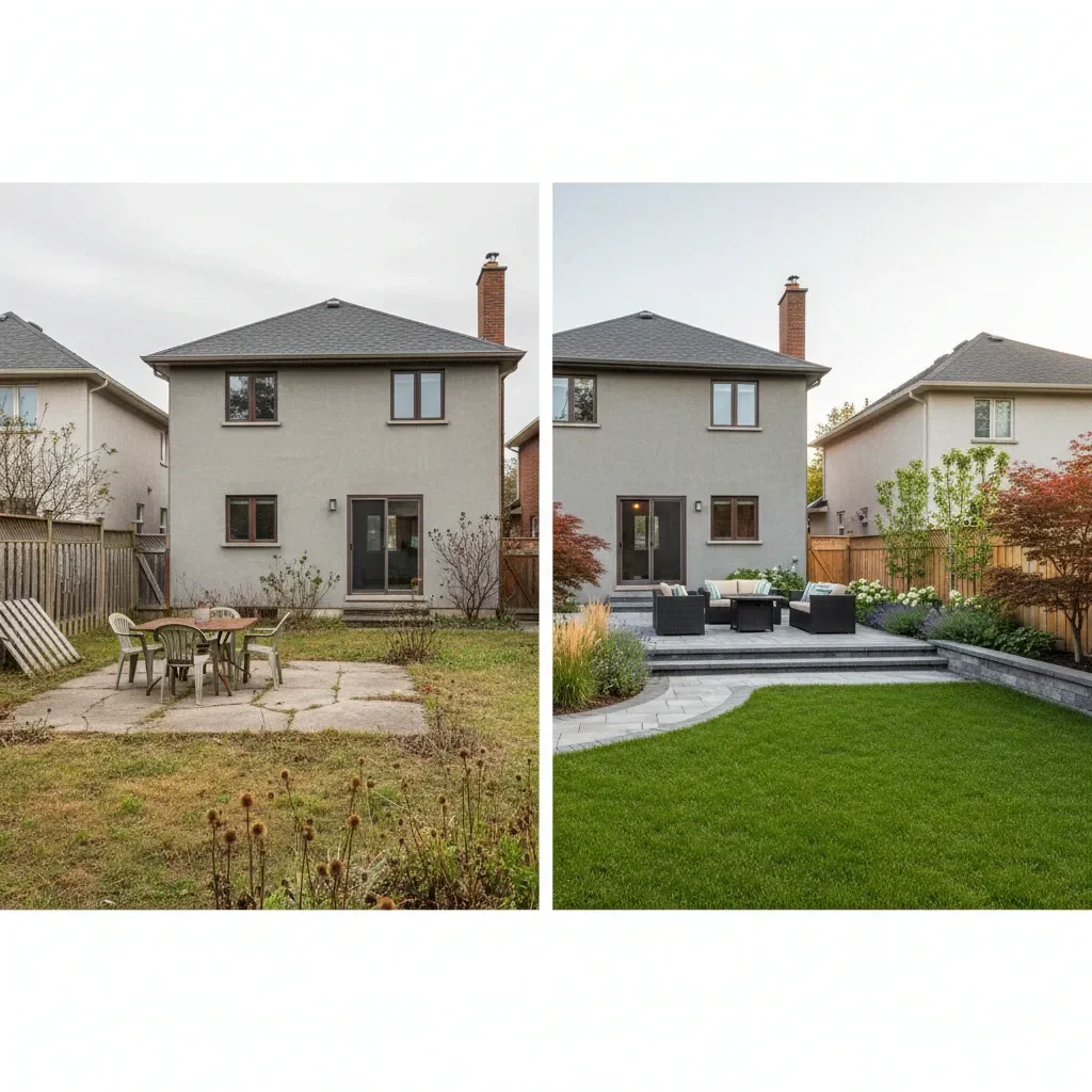 Landscaper transformation - before and after by Quality Landscaping Kirkland in Kirkland